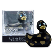 Big Teaze Toys My Duckie Romance 2.0 - kacsa vízálló csiklóvibrátor (fekete-arany) vibrátorok