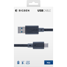 Bigben Interactive BigBen BB004786 PS5 USB Type-A apa - USB Type-C apa Adat és töltő kábel - Fekete (3m) kábel és adapter
