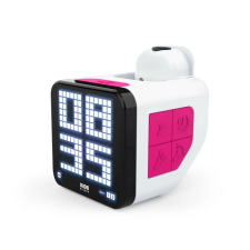 Bigben Kids RQUBE projektoros ébresztőóra rózsaszín-fehér (RCUBEBCRS) (RCUBEBCRS) ébresztőóra