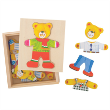 Bigjigs fa öltöztető puzzle Mr. Bear 18 db puzzle, kirakós