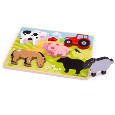 Bigjigs fa puzzle Farm 5 db puzzle, kirakós