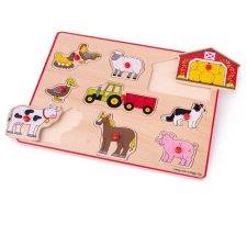 Bigjigs fa puzzle Farm 9 db puzzle, kirakós