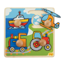 Bigjigs fa puzzle Szállító járművek 4 db puzzle, kirakós