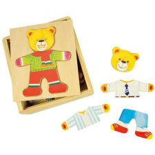 Bigjigs Fából készült öltöztetős puzzle dobozban - Medve úr (691621087657) puzzle, kirakós