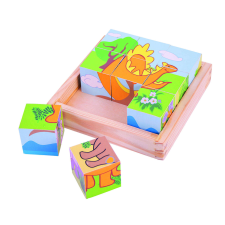 Bigjigs Köbös puzzle - dinoszauruszok puzzle, kirakós