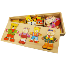 Bigjigs Párosító játék - Teddy Bear Family memóriajáték
