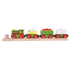 Bigjigs Rail fa dinoszaurusz vonat + 3 vagon kreatív és készségfejlesztő