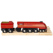 Bigjigs Rail fa Duchess of Hamilton mozdony vagonnal + 3 sín kreatív és készségfejlesztő