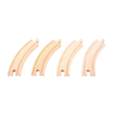 Bigjigs Rail fa Hosszú íves sínek 17 cm 4 db kreatív és készségfejlesztő