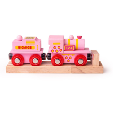 Bigjigs Rail fa Pink mozdony vagonnal kreatív és készségfejlesztő