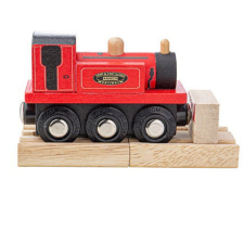 Bigjigs Rail fa piros vonat kreatív és készségfejlesztő