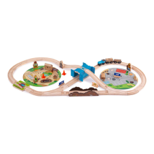 Bigjigs Rail fa sínpálya szett 50 db kreatív és készségfejlesztő