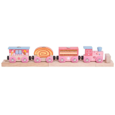Bigjigs Rail fa Sweet express vonat szett + 3 sín kreatív és készségfejlesztő
