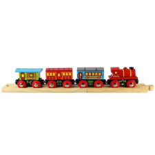 Bigjigs Rail fa személyvonat szett + 2 sínnel kreatív és készségfejlesztő