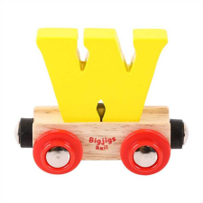Bigjigs Rail fa vagon W betűvel kreatív és készségfejlesztő