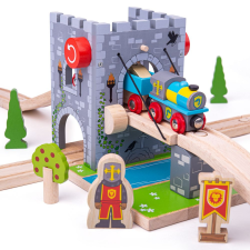 Bigjigs Rail fa vasúti várkapu kreatív és készségfejlesztő