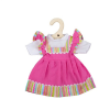 Bigjigs Rózsaszín ruha csíkos díszítéssel 34 cm-es babához