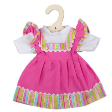 Bigjigs Rózsaszín ruha csíkos díszítéssel egy 38 cm-es babához játékbaba felszerelés