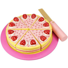 Bigjigs Toys Fa szeletelhető epres torta konyhakészlet