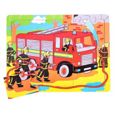 Bigjigs Toys fa tűzoltós puzzle 9 darabos puzzle, kirakós