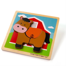 Bigjigs Toys fa vkládací puzzle lóra puzzle, kirakós