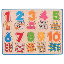 Bigjigs Toys Puzzle - számok és színek puzzle, kirakós