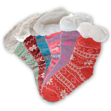 BigStyle 3 pár Karácsonyi zokni változó színekben finom puha szőrme béléssel, csúszásgátlós karácsonyi textilia