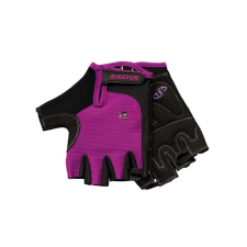 BikeFun Missy női rövid ujjú kesztyű, fekete-lila, XS-es méret kerékpáros kesztyű