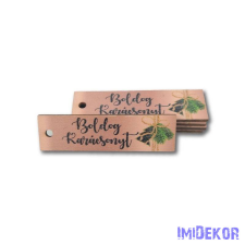  Biléta 5db/csomag 2x7,5cm - Boldog Karácsonyt Rosegold dekorációs kellék