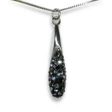 Bilion - Swarovski kristályos ezüst nyaklánc - Hematite nyaklánc