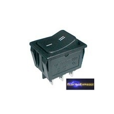 Billenő kapcsoló 2pol./6pin ON-ON 250V/15A - fekete villanyszerelés