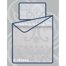 Billerbeck Bianka 4 részes pamut-szatén ágyneműhuzat, Kék jacquard (595) lakástextília