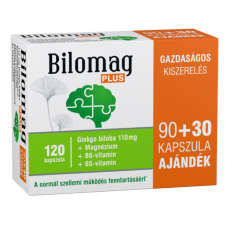  Bilomag PLUS 110 mg Ginkgo biloba kivonatot tartalmazó étrend-kiegészítő kapszula 90+30x gyógyhatású készítmény