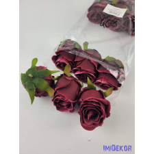  Bimbós rózsa selyem fej 6 cm - Bordó dekorációs kellék
