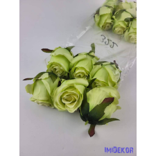  Bimbós rózsa selyem fej 6 cm - Zöld dekorációs kellék