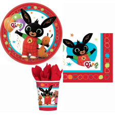 Bing party szett piros 23cm-es tányérral 32db-os party kellék