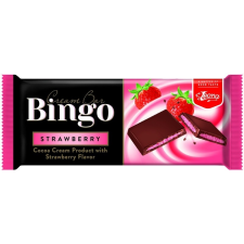 Bingo BINGO eper ízű krémmel töltött tejtábla - 90g csokoládé és édesség