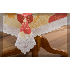 Bingoo Csipkeszélű fannel terítő F200 Narancs virágos 122x152 lakástextília