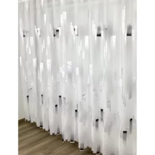 Bingoo Függöny Parketta, minta, fehér alapon fekete, 300x175 cm 2111171586 lakástextília