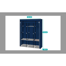 Bingoo Mobil ruhásszekrény 130x45x170 cm-es méretben-kék HOP1000701-1 bútor