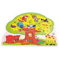 Bino fa puzzle kirakó Boldog állatok 11 db puzzle, kirakós