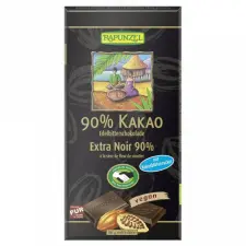 Bio Keserűcsokoládé 90%-os 80g Rapunzel kókuszvirágcukorral reform élelmiszer