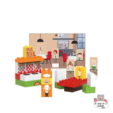 BiOBUDDi - Építőjáték - Étterem (konstruáló játék) - A játék LEGO DUPLO kompatibilis egyéb bébijáték