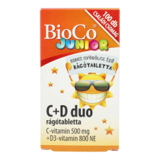 BIOCO C+D DUO JUNIOR RÁGÓTABLETTA 100DB vitamin és táplálékkiegészítő