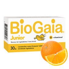  Biogaia Junior+D3 vitamin rágótabletta narancs ízű 30x vitamin és táplálékkiegészítő