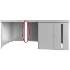 Biohort fénypanel Neo szerszámos ház oldalfalhoz 28 cm x 207 cm ezüstmetál kerti tárolás