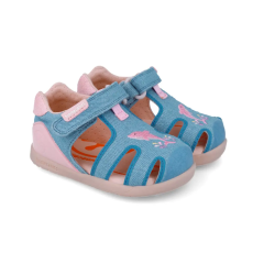 Biomecanics "első lépés" zárt orrú vászon szandál, delfines (23-26 méret) 252191-A371 (25)