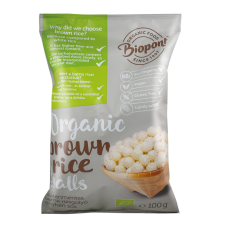  Biopont bio extrudált barna rizsgolyó enyhén sós 100 g előétel és snack