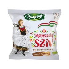 Biopont Kft. Menyecske szív BIO kukorica snack mogyorós 45g reform élelmiszer