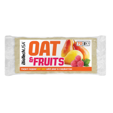 Biotech oat&fruits zabszelet joghurtos körte-málna 70 g reform élelmiszer